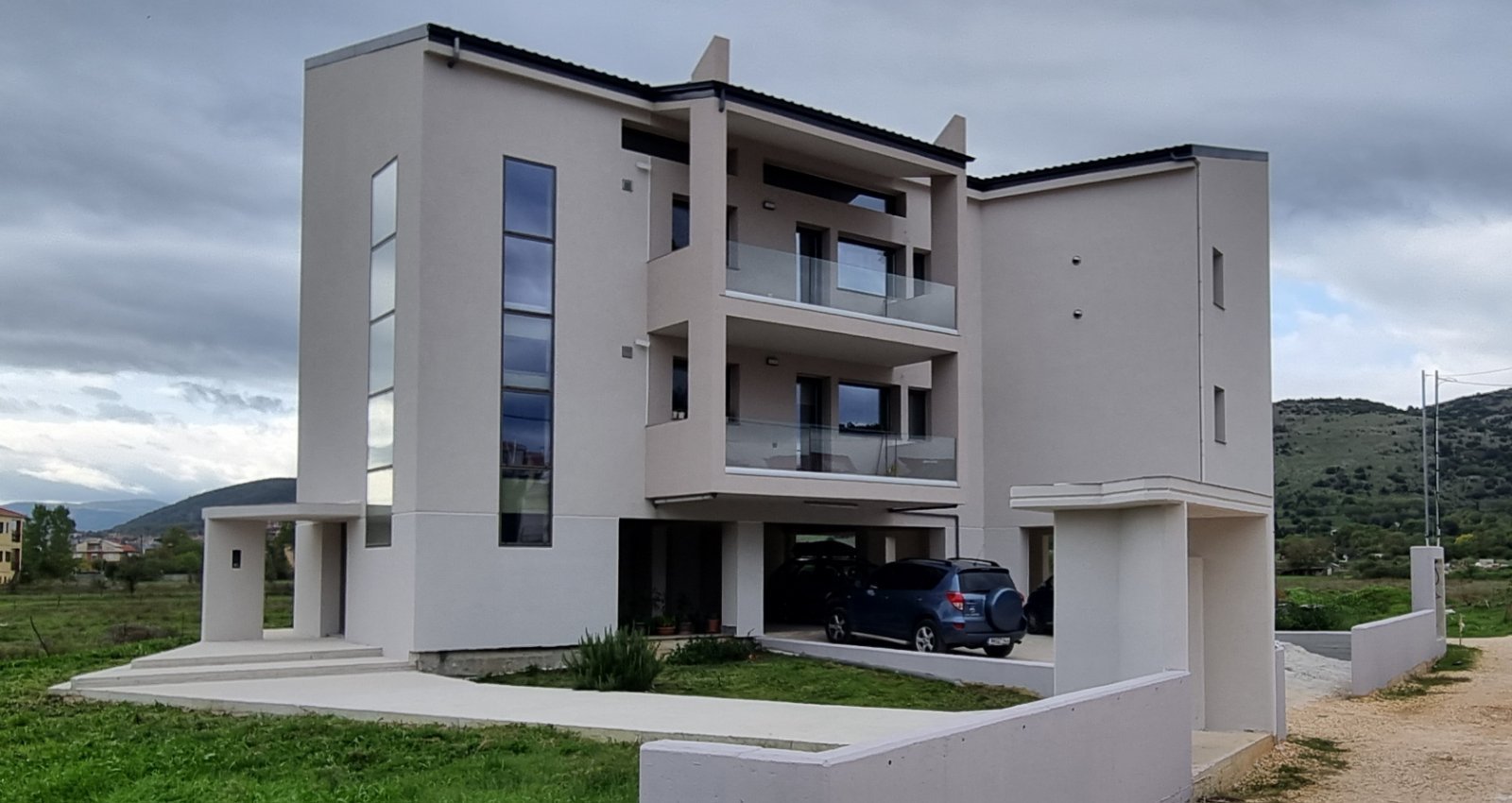Three-storey residential building exterior