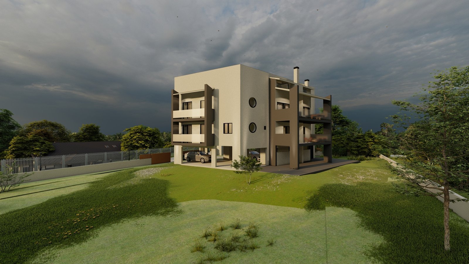 Residential complex exterior
